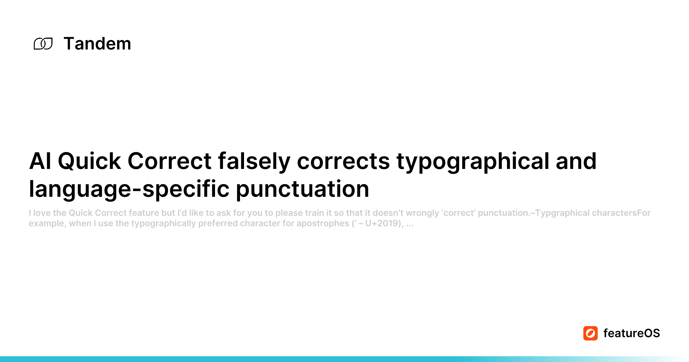 AI Quick Correct falsely corrects typographical and languagespecific