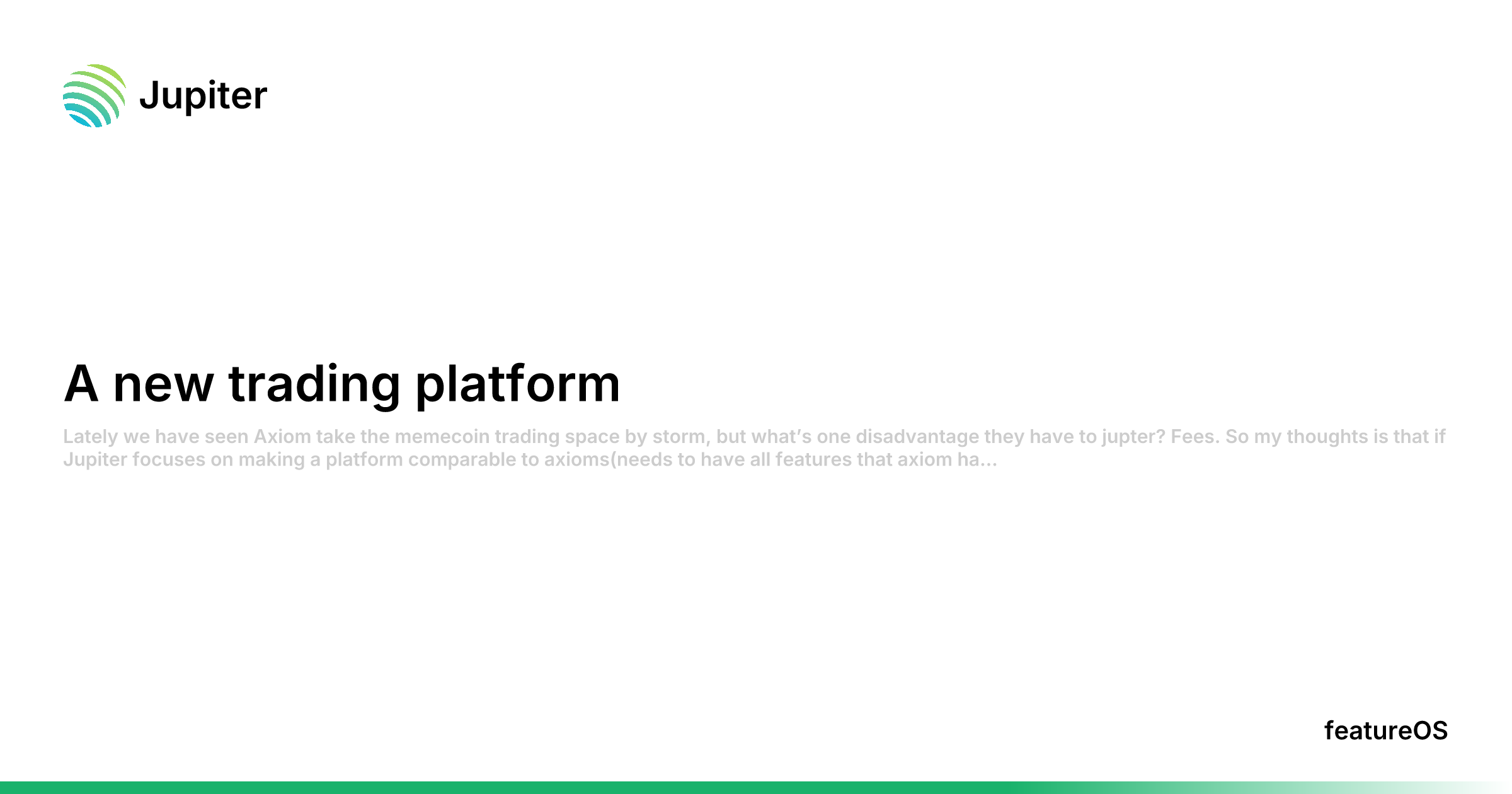 A new trading platform | Jupiter
